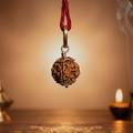 5-mukhi rudraksha Copper pendant | natural nepali certified rudraksha pure copper pendant