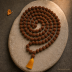 5 Mukhi Rudraksha Japa Mala – 108+1 Original Nepali Beads for Mantra Chanting, Meditation & Daily Wear