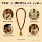 5 Mukhi Rudraksha Japa Mala – 108+1 Original Nepali Beads for Mantra Chanting, Meditation & Daily Wear