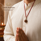 7-mukhi rudraksha Copper pendant | natural nepali certified rudraksha pure copper pendant