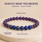 Aquarius zodiac bracelet | कुंभ राशि — Amethyst & Lapis Lazuli