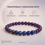 Aquarius zodiac bracelet | कुंभ राशि — Amethyst & Lapis Lazuli