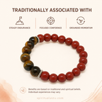 Aries zodiac bracelet | मेष राशि — Red Jasper & Tiger Eye