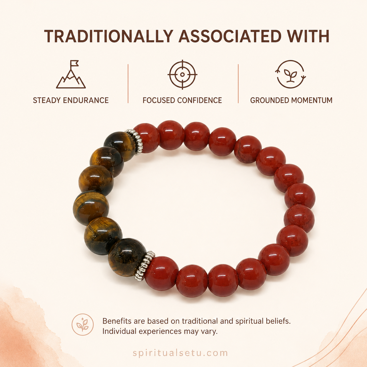 Aries zodiac bracelet | मेष राशि — Red Jasper & Tiger Eye