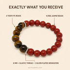 Aries zodiac bracelet | मेष राशि — Red Jasper & Tiger Eye