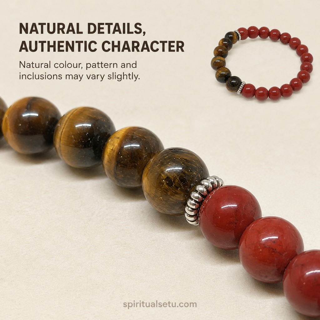 Aries zodiac bracelet | मेष राशि — Red Jasper & Tiger Eye