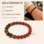 Aries zodiac bracelet | मेष राशि — Red Jasper & Tiger Eye