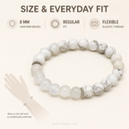 Cancer Zodiac Bracelet | कर्क राशि — Howlite & Milky Quartz