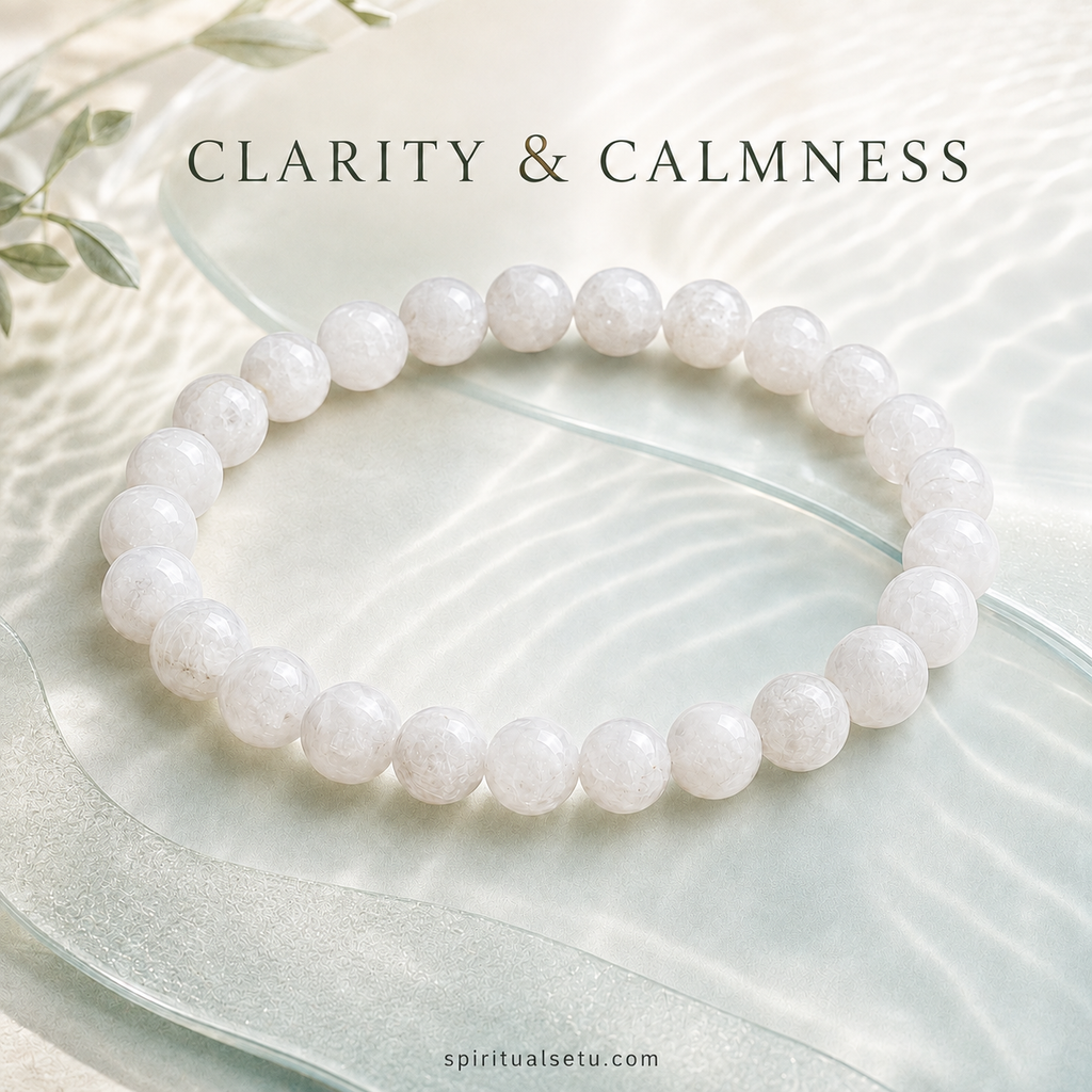 White Agate Bracelet — Clarity & Calmness Band