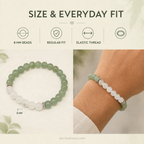 Gemini zodiac bracelet | मिथुन राशि — Green Aventurine & Milky Quartz
