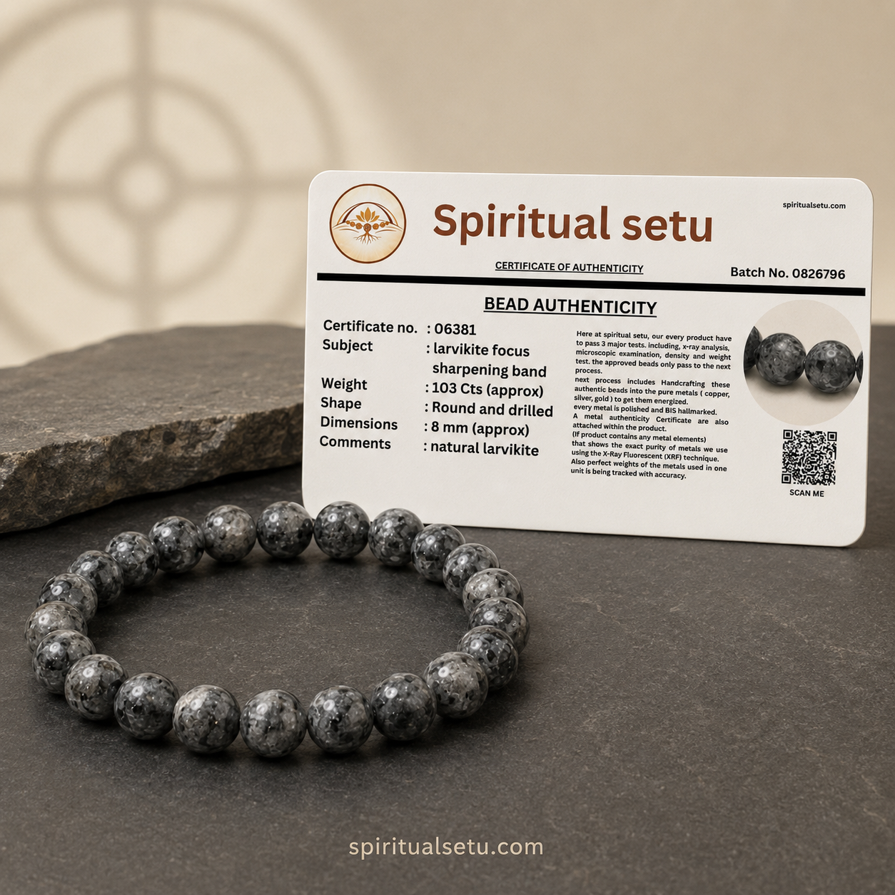 Larvikite Bracelet — Focus Sharpening Band
