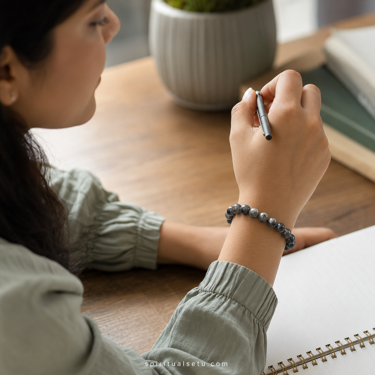 Larvikite Bracelet — Focus Sharpening Band