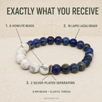 Libra zodiac bracelet | तुला राशि — Lapis Lazuli & Howlite