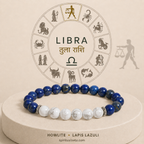 Libra zodiac bracelet | तुला राशि — Lapis Lazuli & Howlite