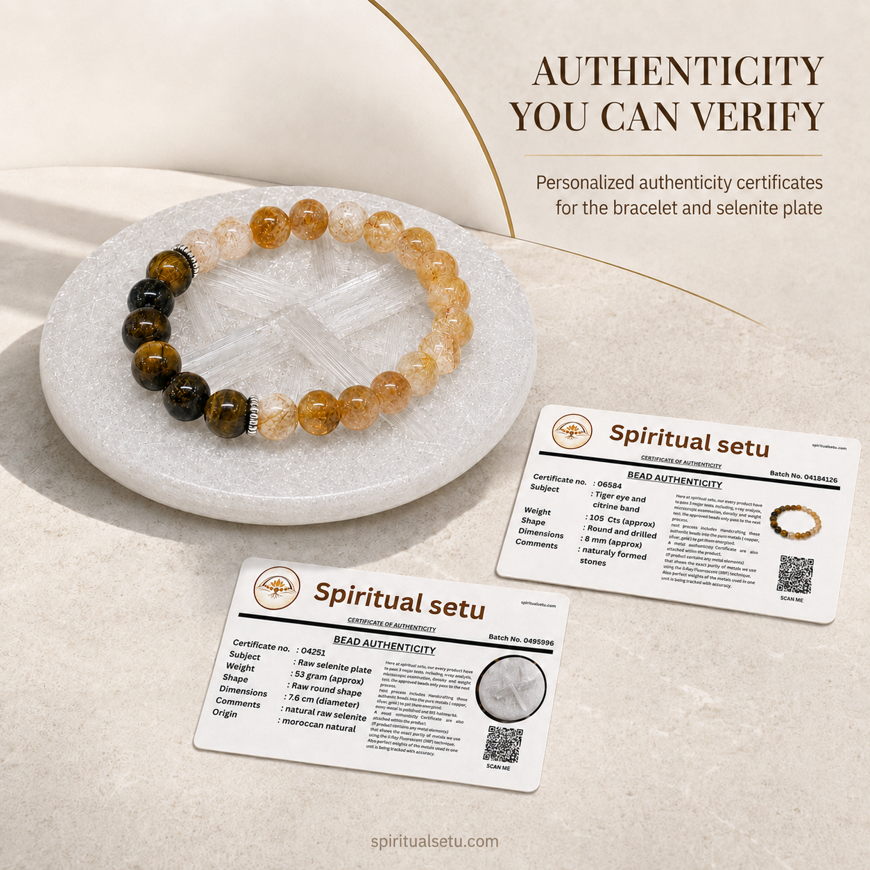 Pisces Zodiac Bracelet | मीन राशि — Tiger Eye + Citrine