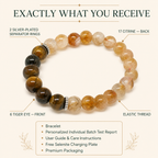 Pisces Zodiac Bracelet | मीन राशि — Tiger Eye + Citrine