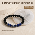 Sagittarius Zodiac Bracelet | धनु राशि — Black Obsidian & Lapis Lazuli