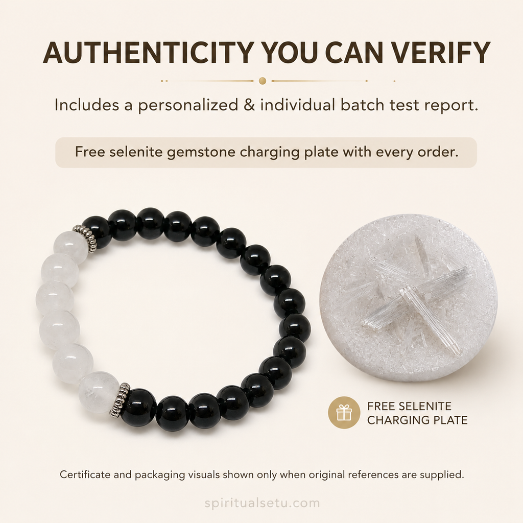 Scorpio Zodiac Bracelet | वृश्चिक राशि — Black Obsidian & Milky Quartz