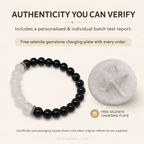 Scorpio Zodiac Bracelet | वृश्चिक राशि — Black Obsidian & Milky Quartz