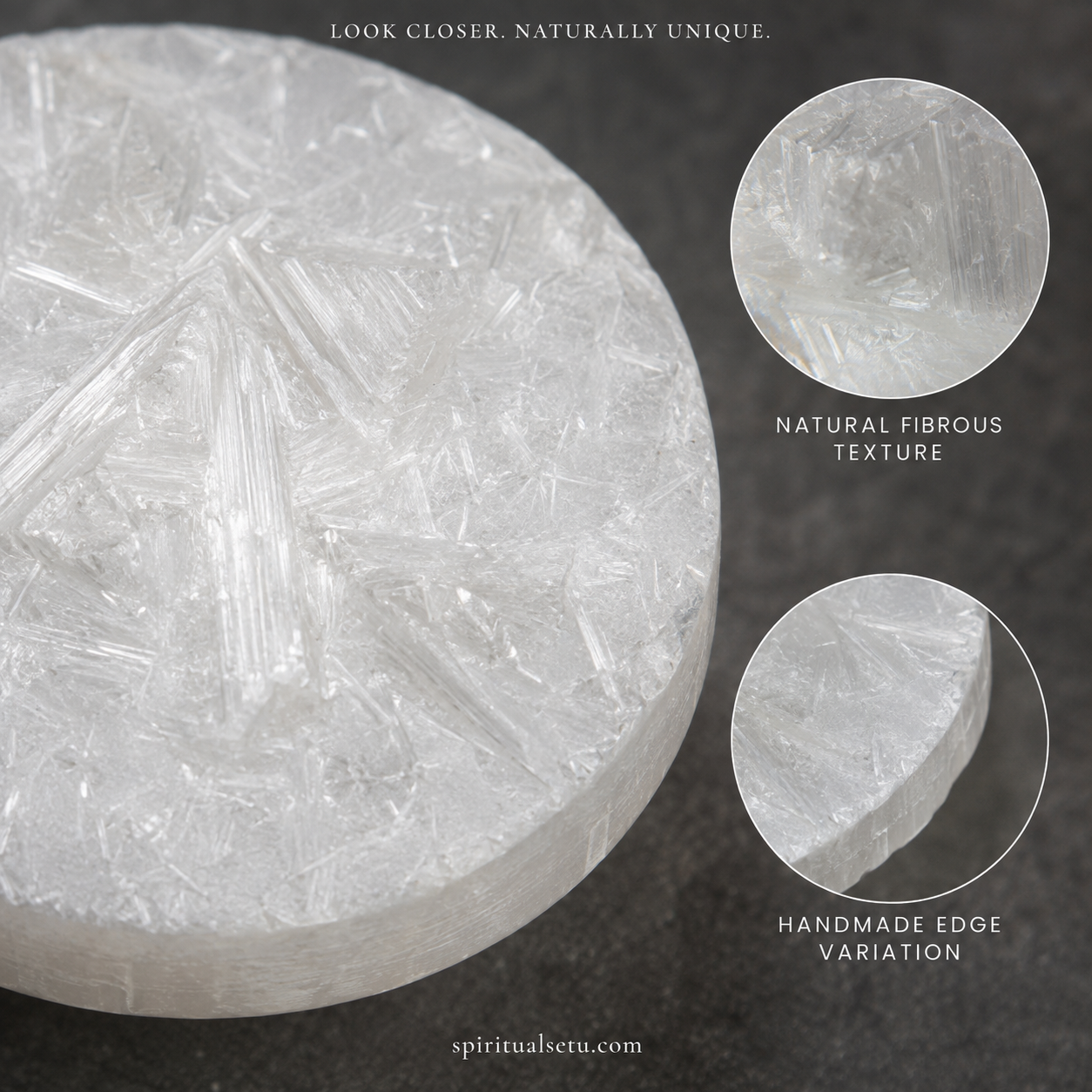Raw Selenite Charging Plate — Moroccan Selenite
