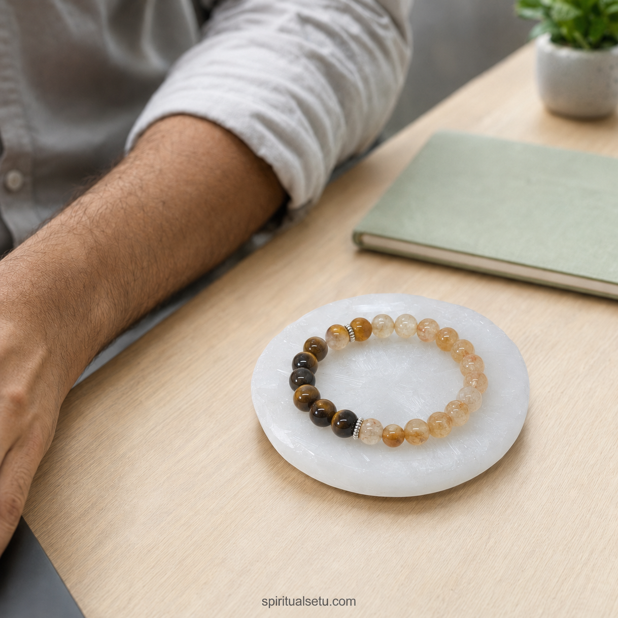 Raw Selenite Charging Plate — Moroccan Selenite
