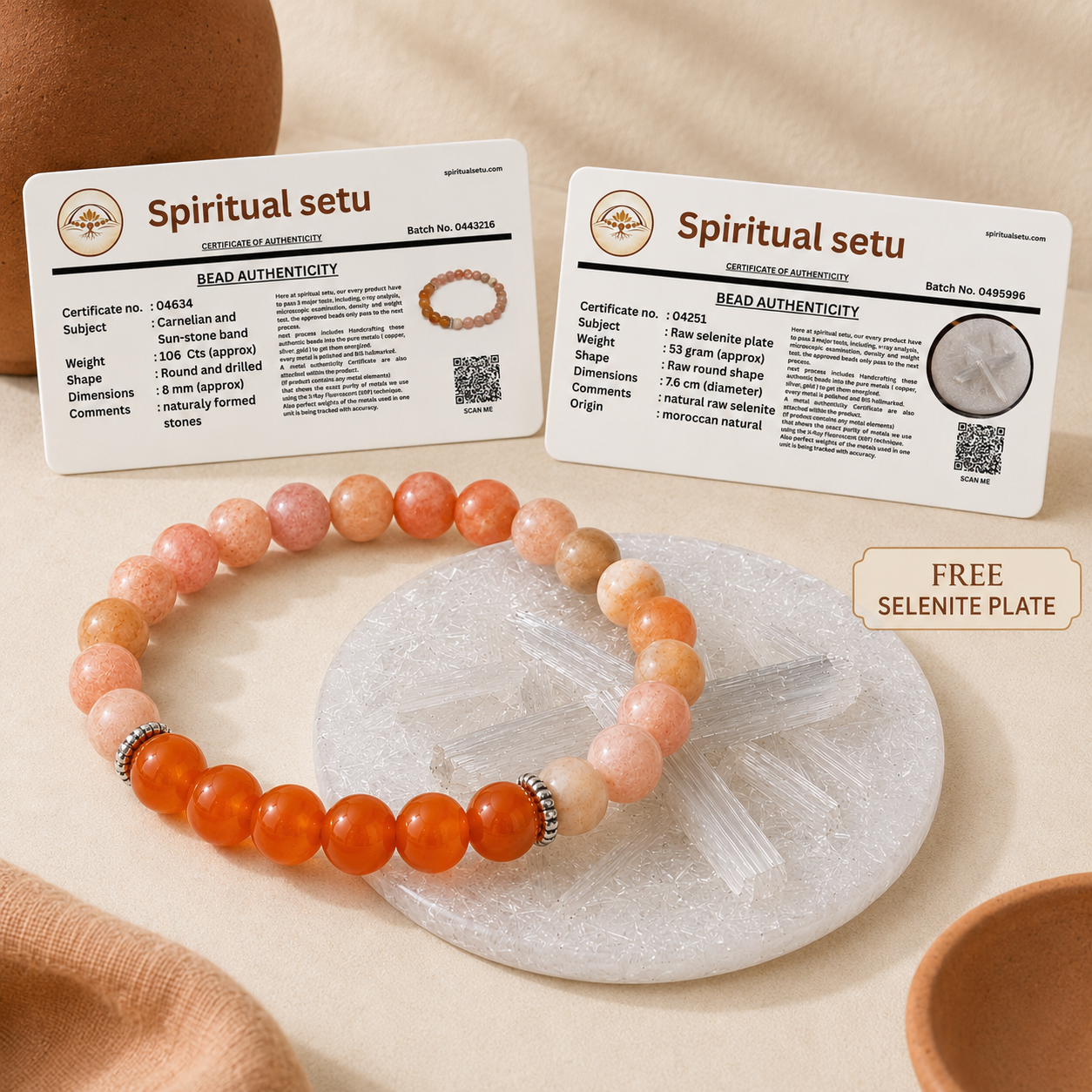 Taurus Zodiac Bracelet | वृषभ राशि — Carnelian + Sunstone