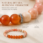 Taurus Zodiac Bracelet | वृषभ राशि — Carnelian + Sunstone