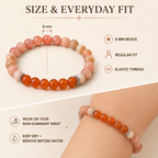 Taurus Zodiac Bracelet | वृषभ राशि — Carnelian + Sunstone