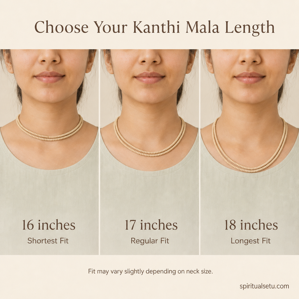 Tulsi Kanthi Mala - double layered Natural Tulsi Wood Beaded Necklace