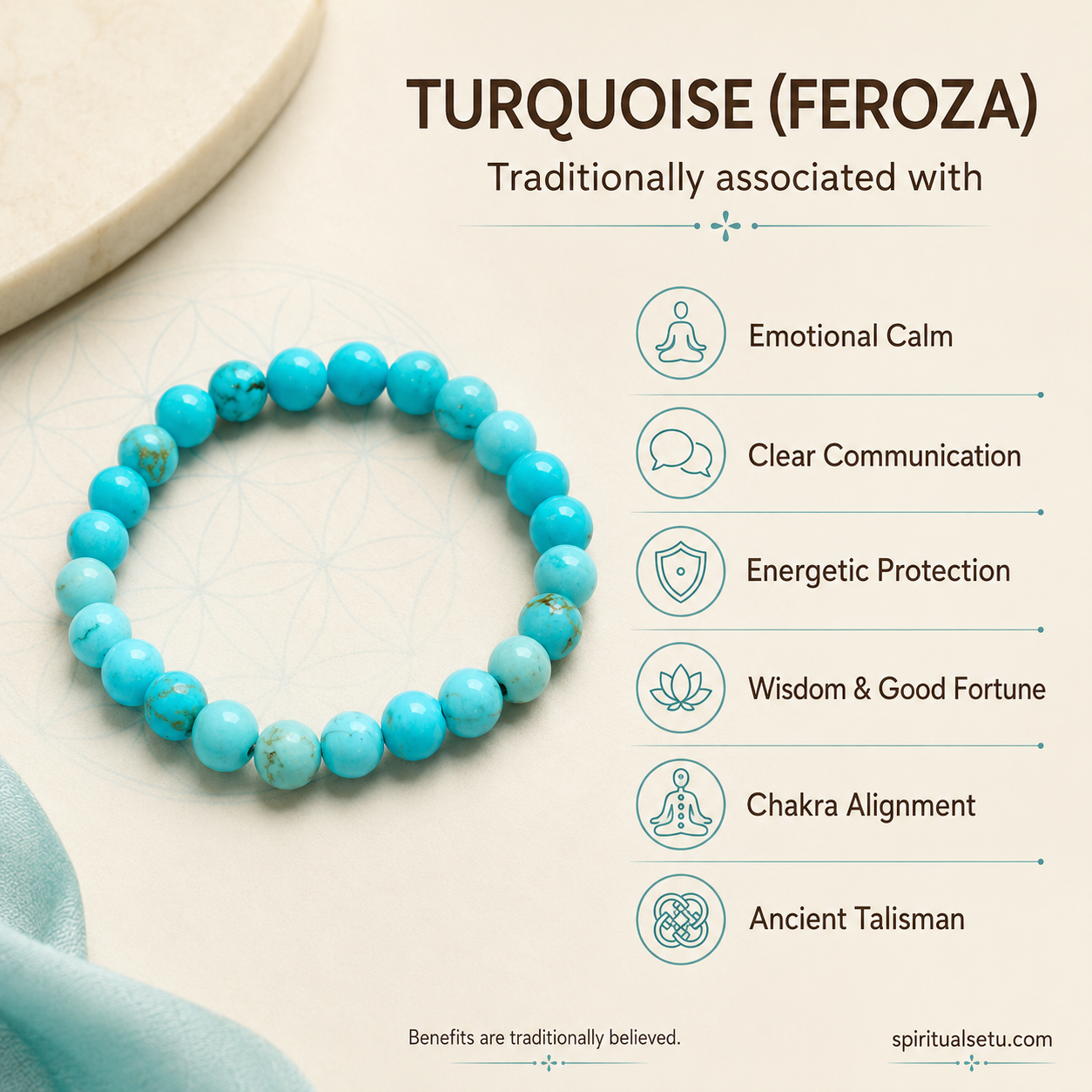 Turquoise Bracelet - Emotional healing Band