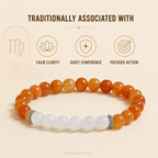Virgo zodiac Bracelet | कन्या राशि — Carnelian & Milky Quartz