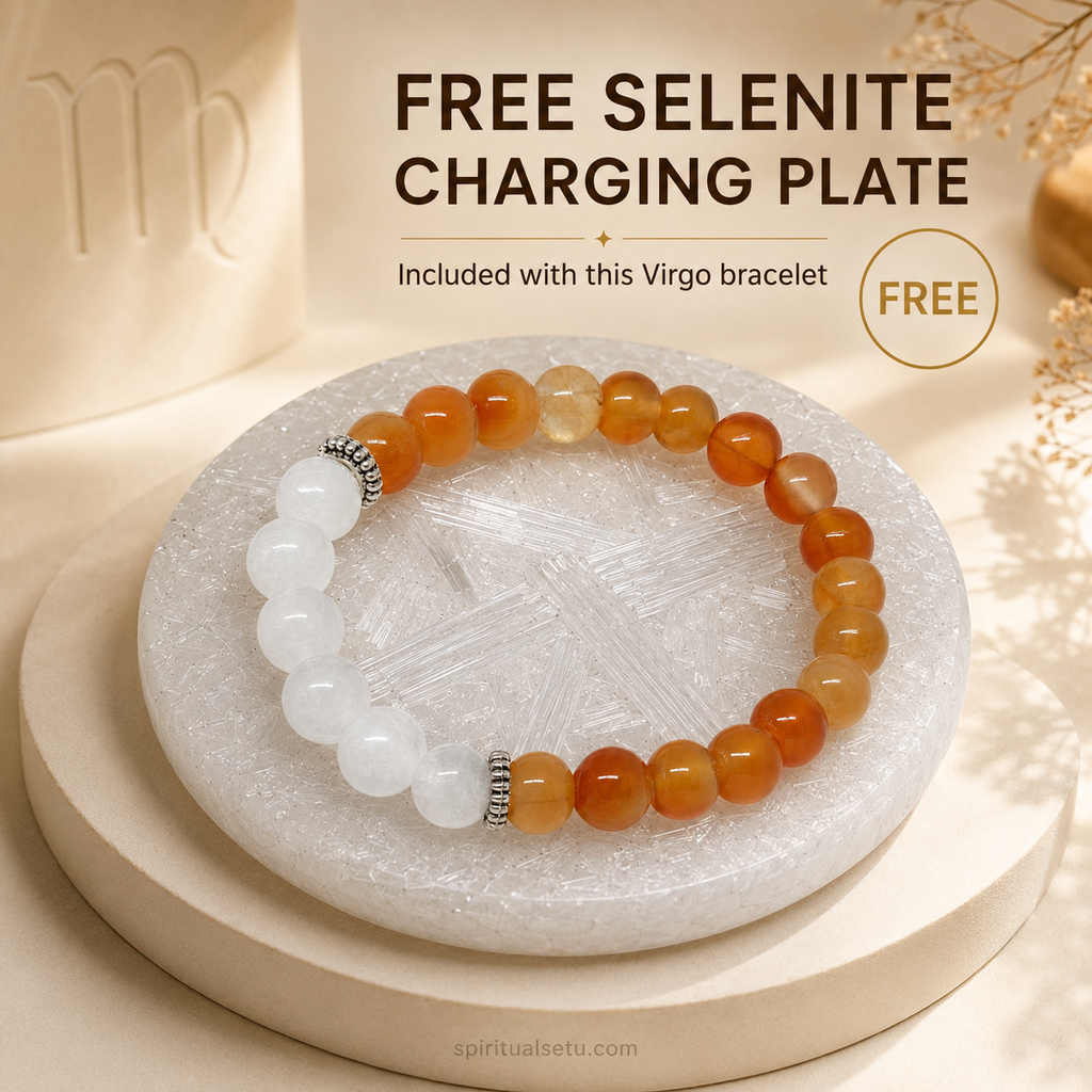 Virgo zodiac Bracelet | कन्या राशि — Carnelian & Milky Quartz