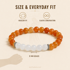 Virgo zodiac Bracelet | कन्या राशि — Carnelian & Milky Quartz