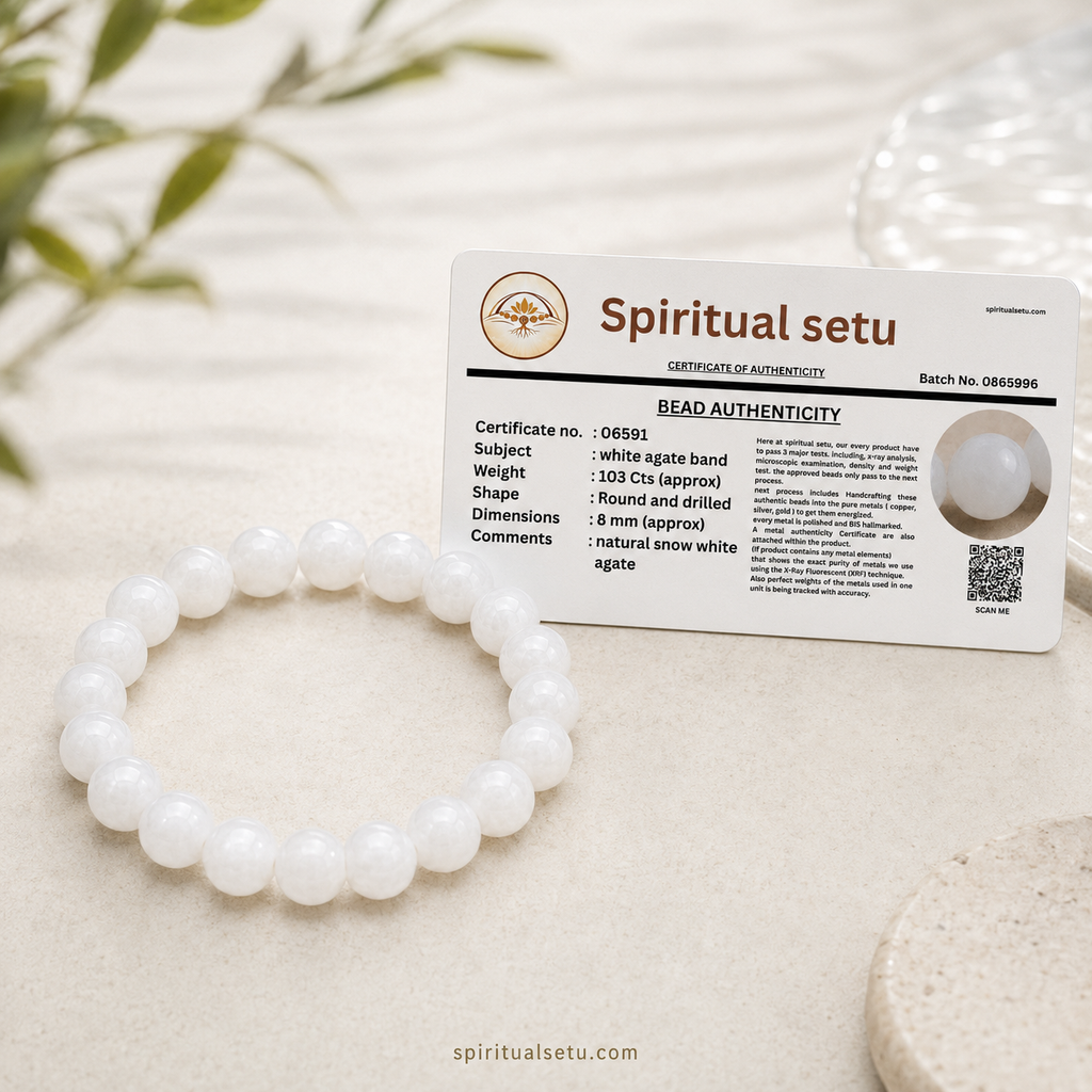 White Agate Bracelet — Clarity & Calmness Band