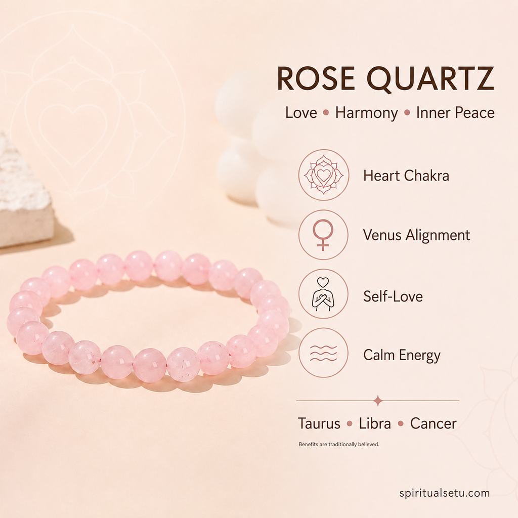 Rose quartz Bracelet - love and relationship band