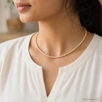 Tulsi Kanthi Mala - single layered Natural Tulsi Wood Beaded Necklace