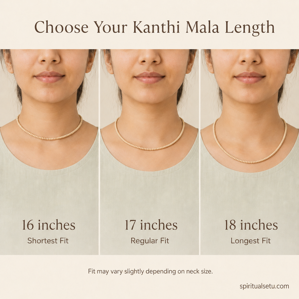 Tulsi Kanthi Mala - single layered Natural Tulsi Wood Beaded Necklace