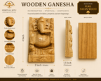 Handcrafted Wooden Ganesha Idol – Pure Savan Wood | Vastu Ganpati for Home, Office & Car Dashboard | Spiritual Setu
